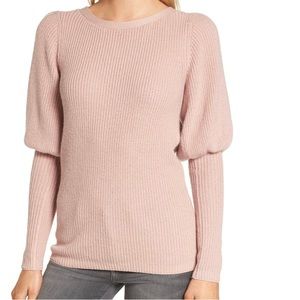 Pink Chelsea28 Puff Sleeve Tie-back Sweater